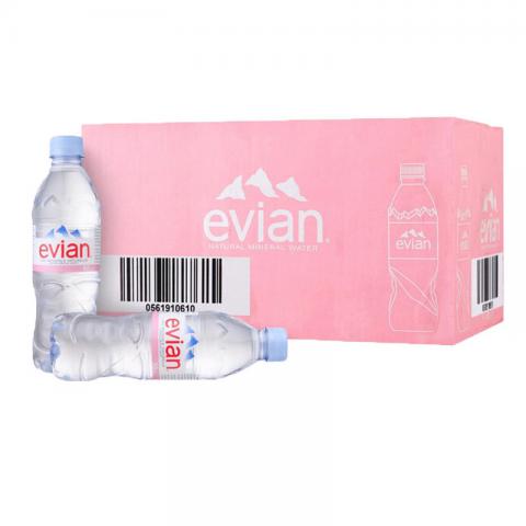 依云（evian）矿泉水 500ml*24瓶/箱 进口饮用水 矿物质水 法国进口